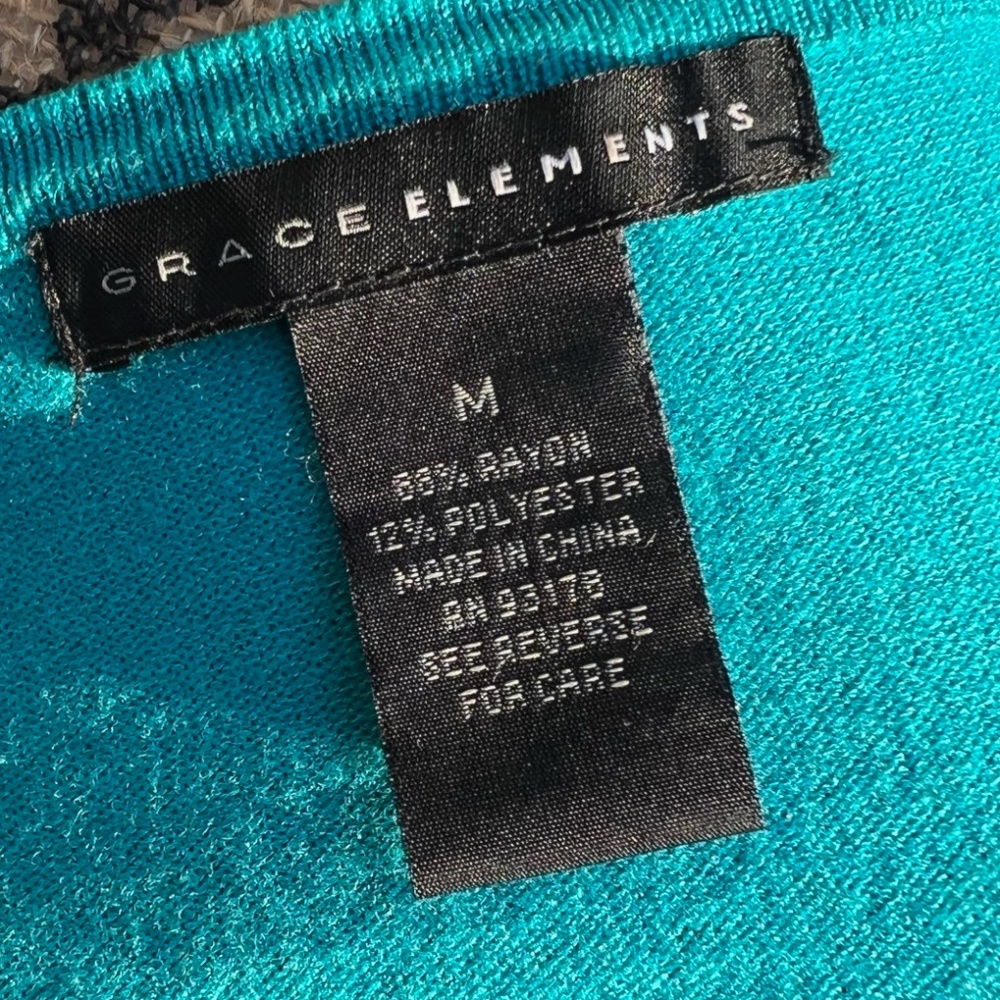 Grace Elements Gorgeous And Unique Turquiose Top … - image 6